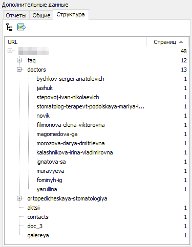 SiteAnalyzer - структура сайта SiteAnalyzer, структура сайта