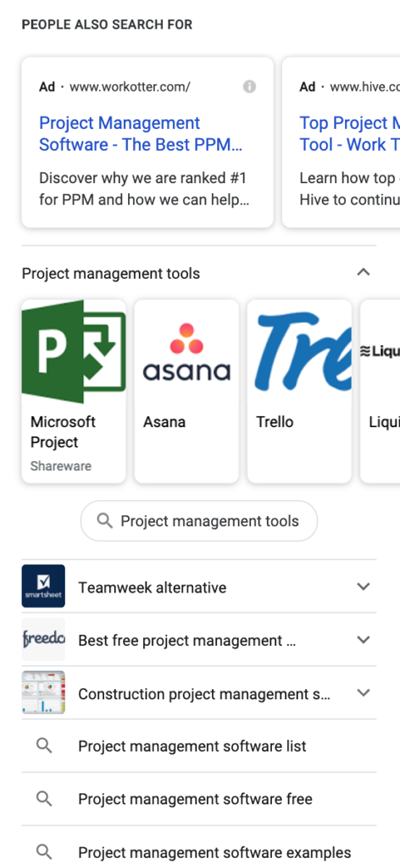 Карусель с ПО на мобильных устройствах по запросу «project management software»