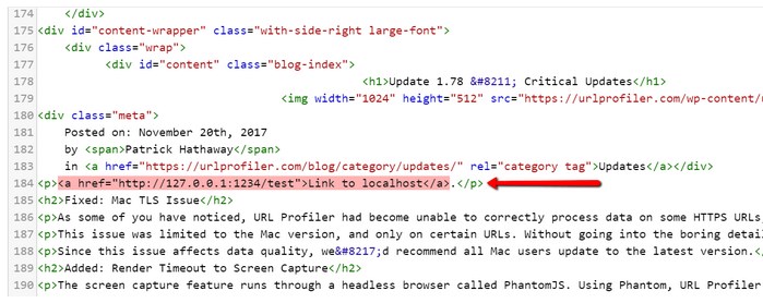 Ссылки на localhost