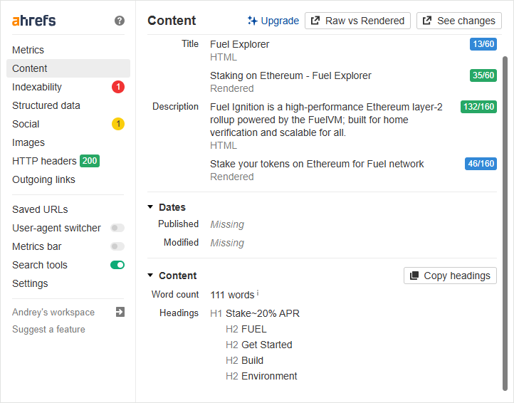Браузерное расширение для SEO, Ahrefs SEO Toolbar: On-Page and SERP Tools