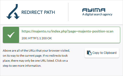 Браузерное расширение для SEO, Redirect Path
