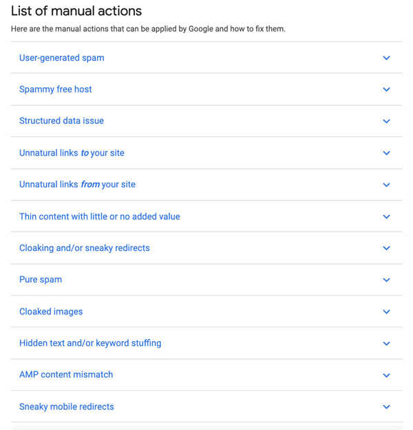 Ручные действия Google, также известные как штрафы